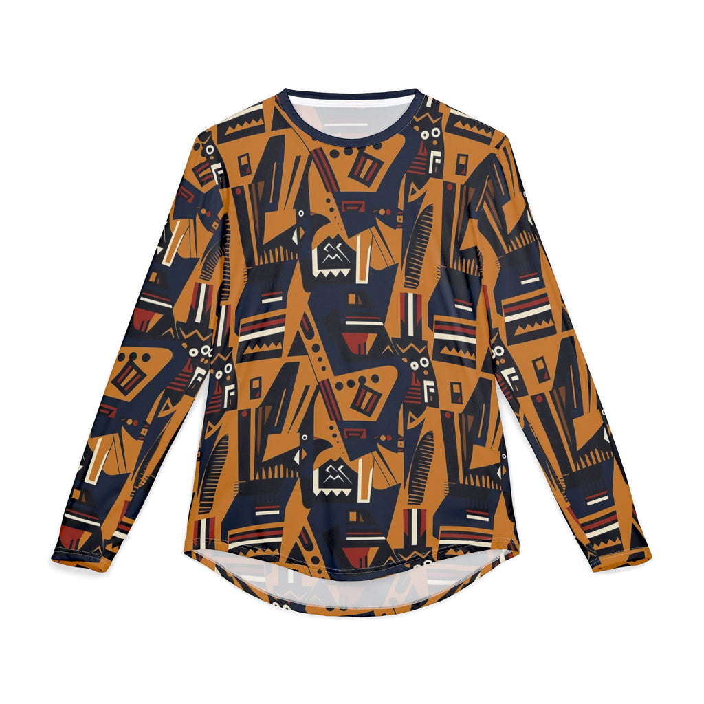 Abstract Tribal Pattern UV Sun Protection "UPF 50+" Long Sleeve Shirt — Men's All-Over Print