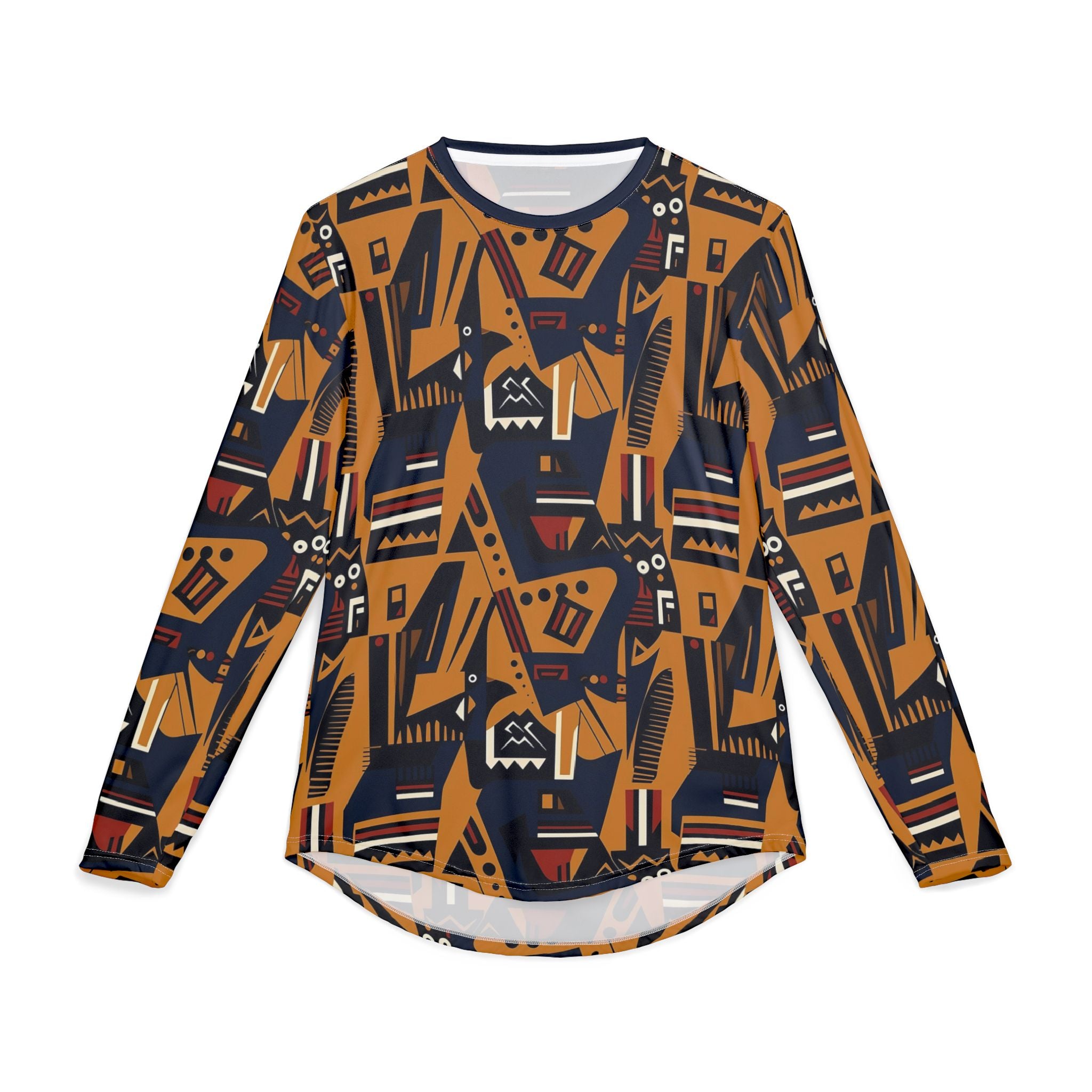 Abstract Tribal Pattern UV Sun Protection "UPF 50+" Long Sleeve Shirt — Men's All-Over Print