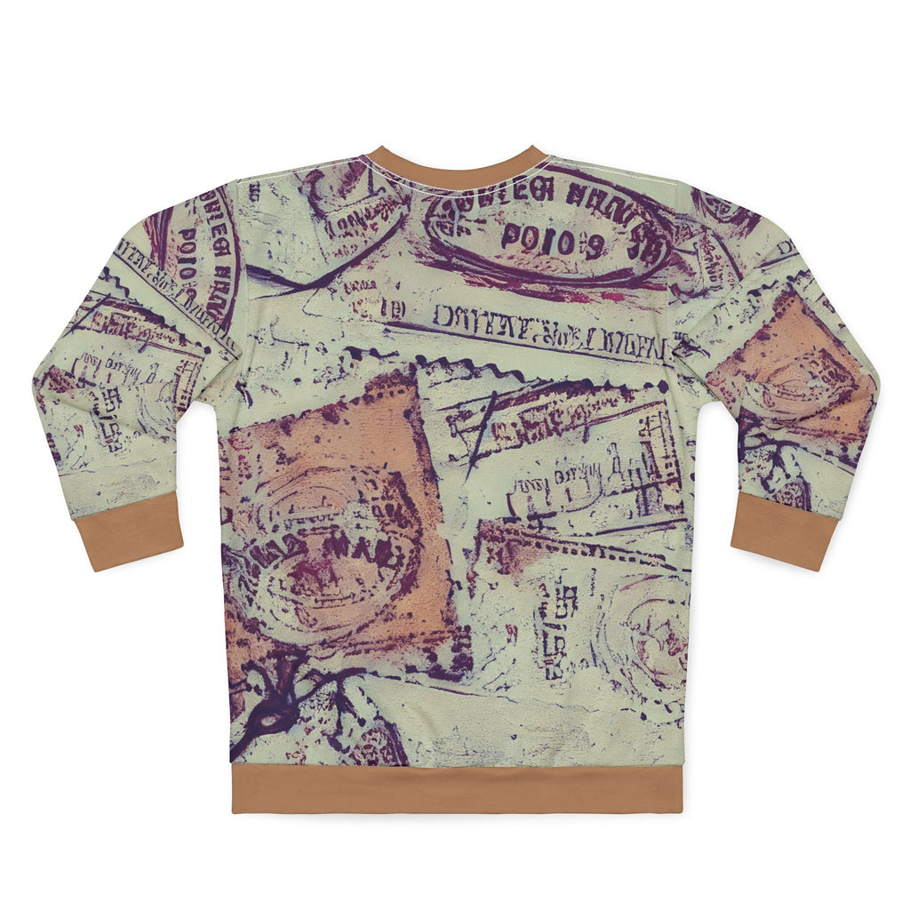 Passport Stamp Pattern Sweatshirt