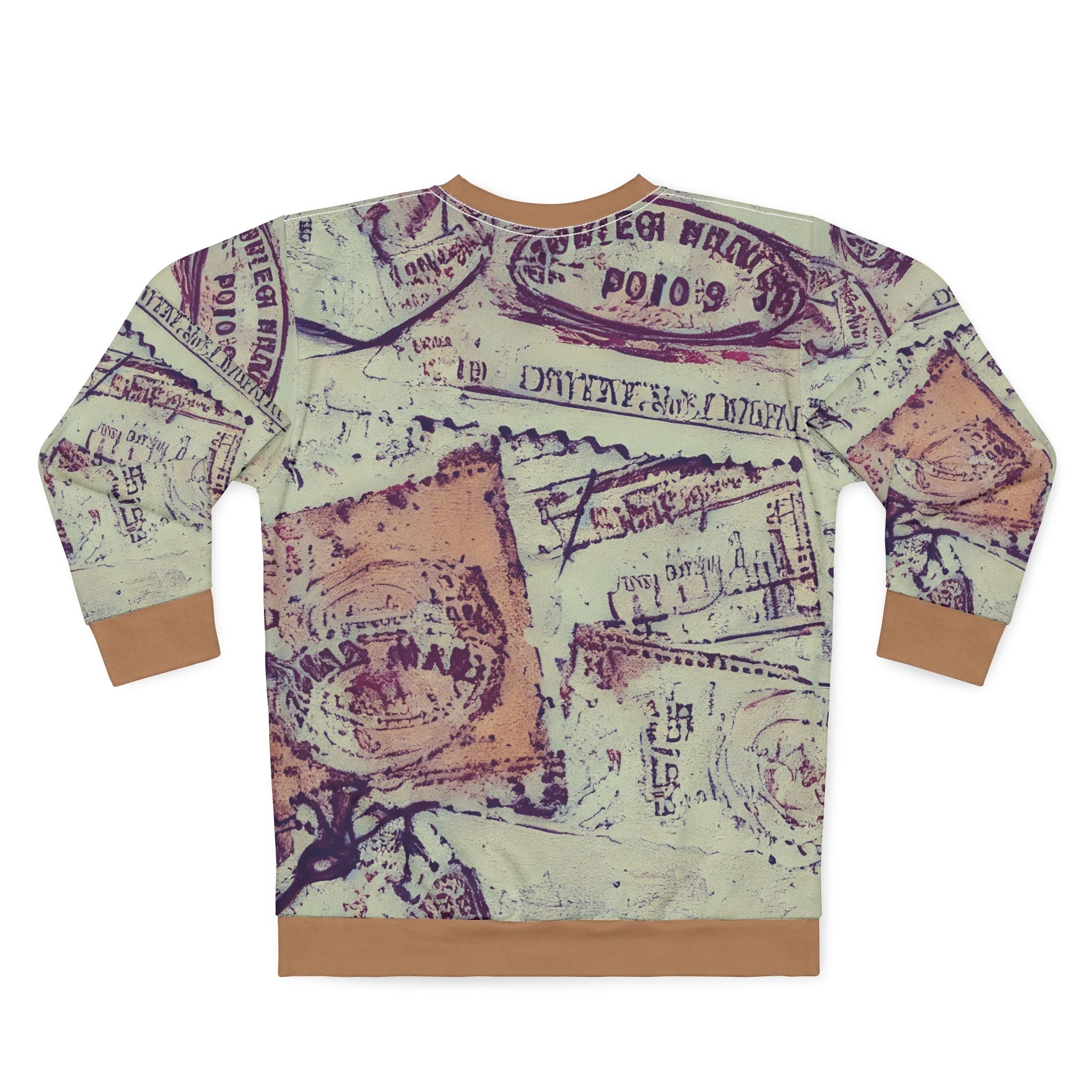 Passport Stamp Pattern Sweatshirt