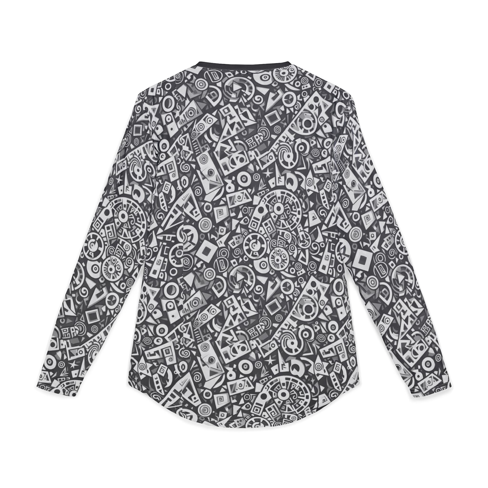 Men's Long Sleeve UV Shirt — "UPF 50+"Monochrome Tech Pattern