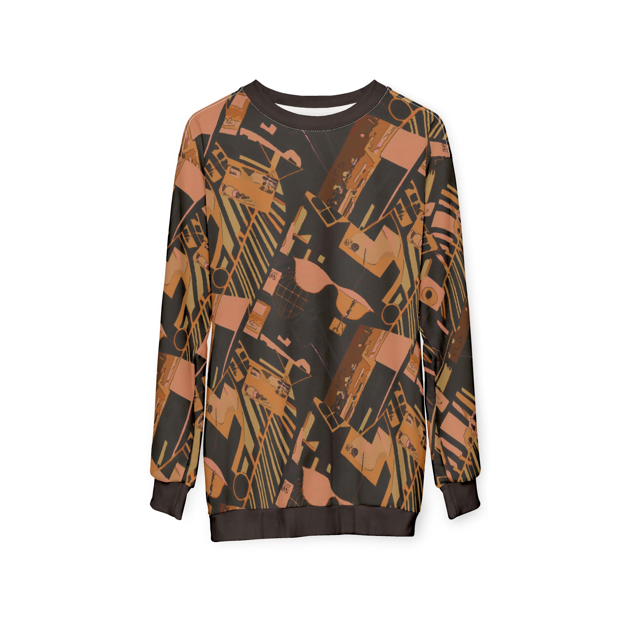 Retro Earth Tones Graphic Sweatshirt – All-Over Print