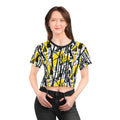 T-shirt court jaune et noir abstrait — Streetwear urbain graphique