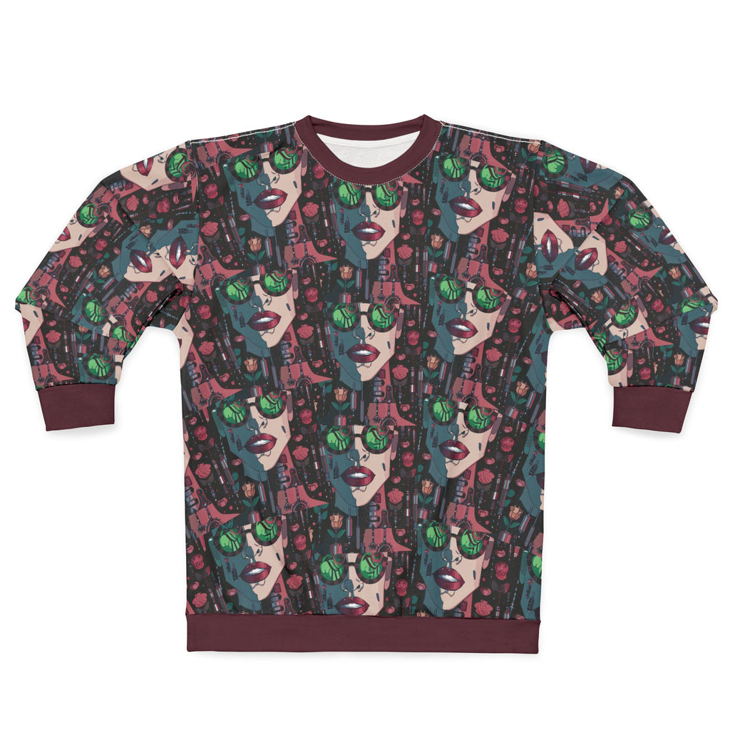 Graphic Sweatshirt — Retro Neon Sunglasses Pop Art All-Over Print
