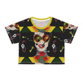 Abstract Retro Face Crop Tee — Colorful Pop Art Sunglasses Design