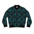 Teal Floral All-Over Print Bomber Jacket — Women's Lightweight Floral Jacket