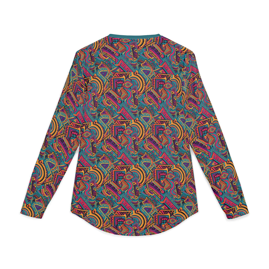 Men's UV Long Sleeve Shirt —  "UPF 50+" Vibrant Abstract Geometric AOP