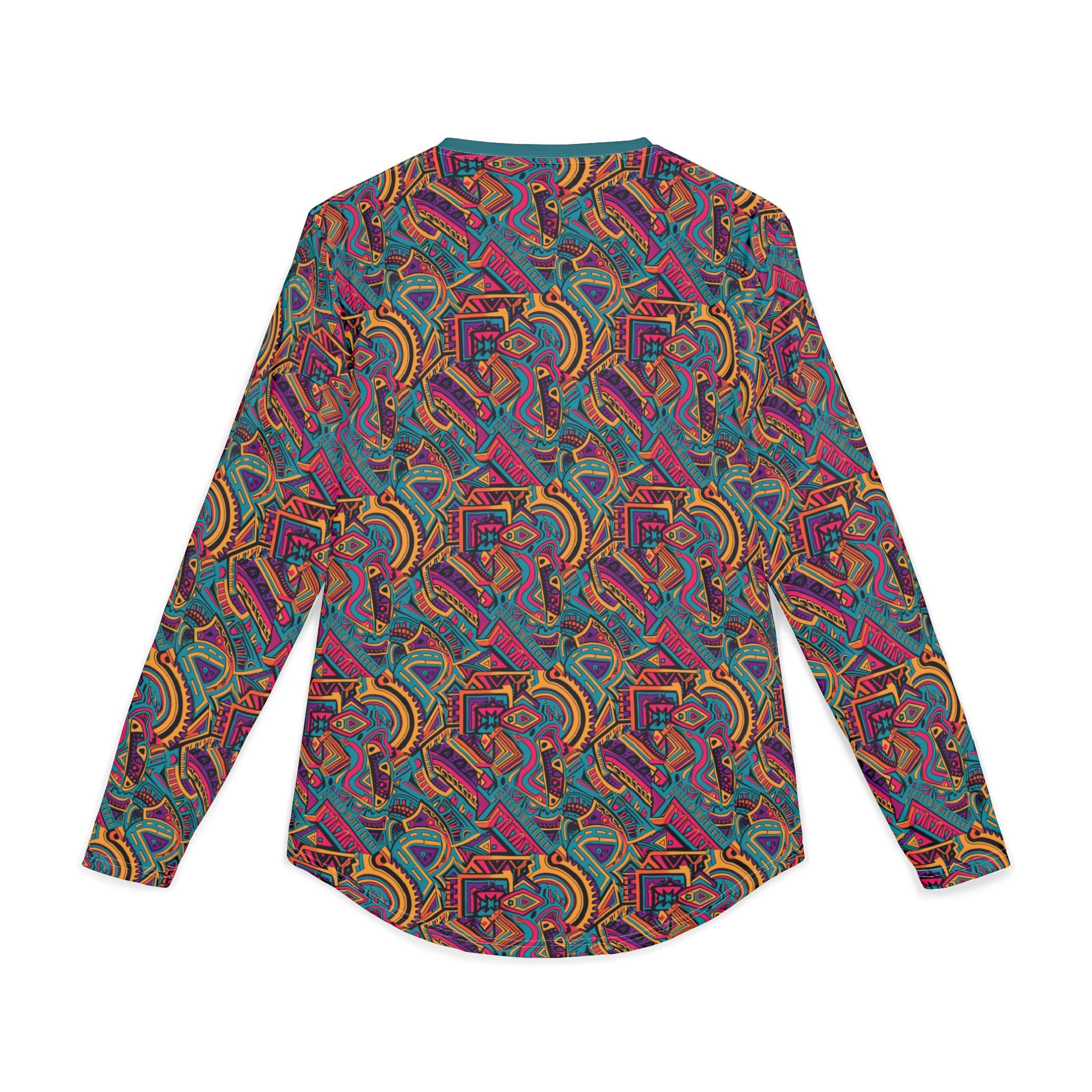 Men's UV Long Sleeve Shirt —  "UPF 50+" Vibrant Abstract Geometric AOP