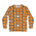 Retro Orange Lion Pattern Long Sleeve Shirt