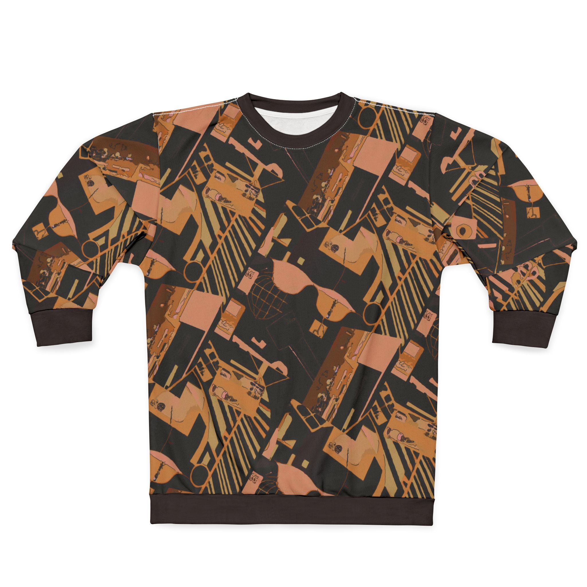 Retro Earth Tones Graphic Sweatshirt – All-Over Print