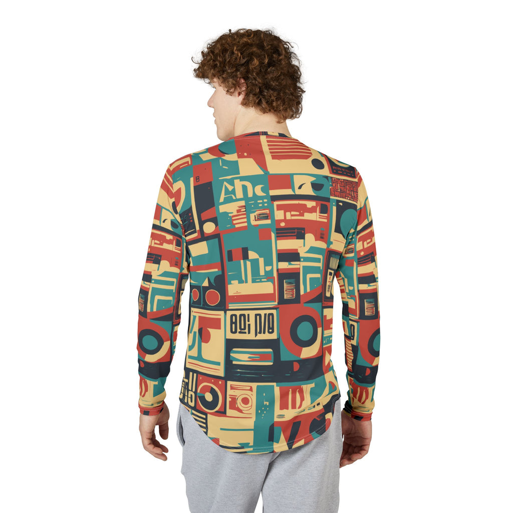 Retro Audio Pattern Long Sleeve Shirt "UPF 50+" protection — Men's UV Protection