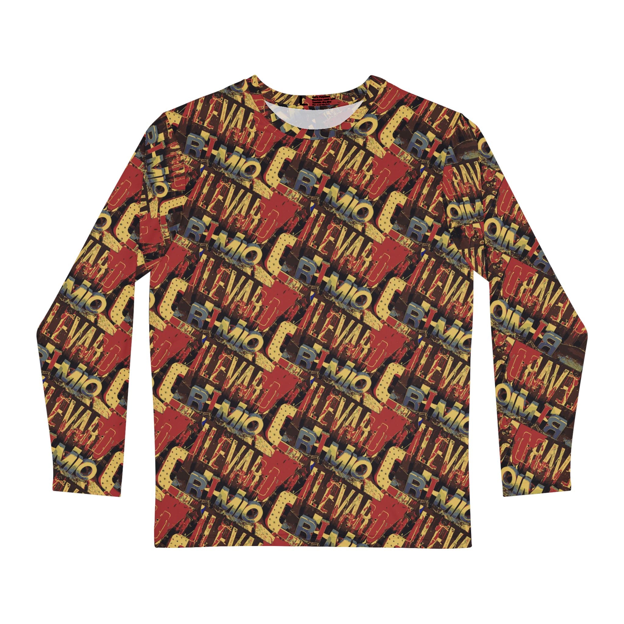 Long Sleeve Shirt — Retro Graffiti 'Levántate' All-Over Print