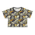 Art Deco Geometric Crop Tee — Vintage Jazz Pattern AOP