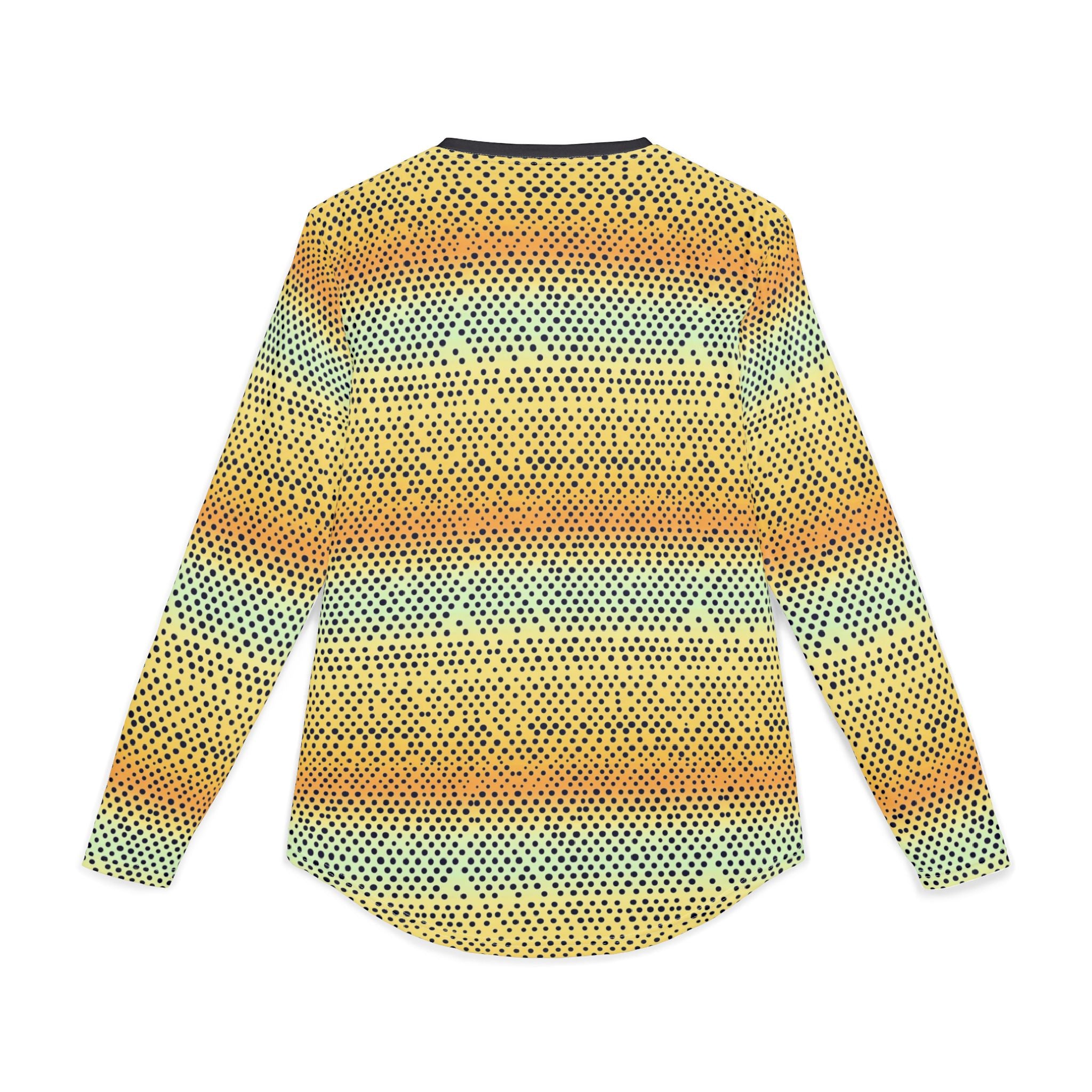 Men's UV Long Sleeve Shirt -  "UPF 50+" Sunset Striped Dot Pattern (UV Protection)
