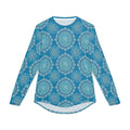 Men's UV Long Sleeve Shirt —  "UPF 50+" Teal Mandala Sun Protection Top