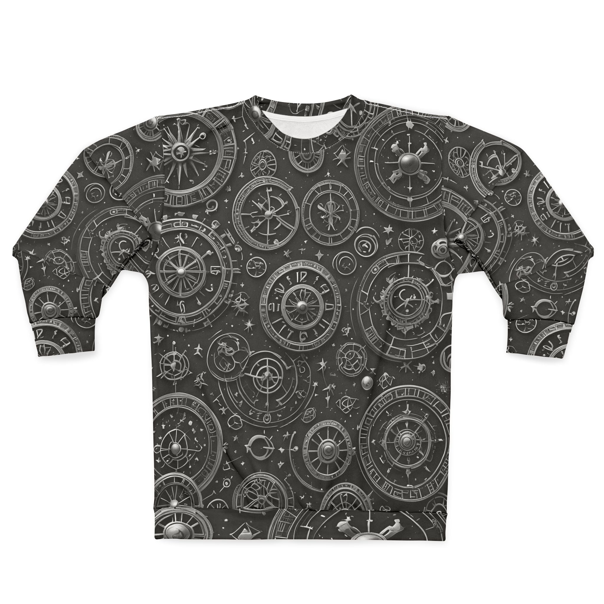 Compass Gear Sweatshirt — Vintage Nautical Steampunk All-Over Print