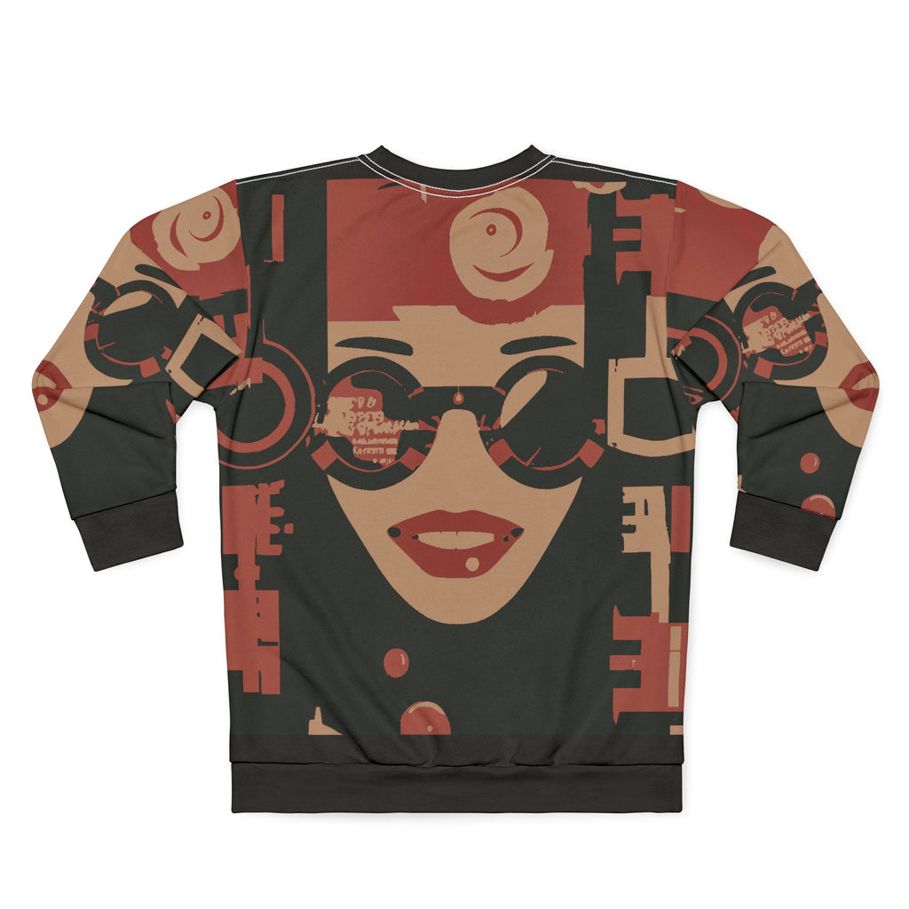Retro Pop Art Face Sweatshirt – Vintage Graphic All-Over Print