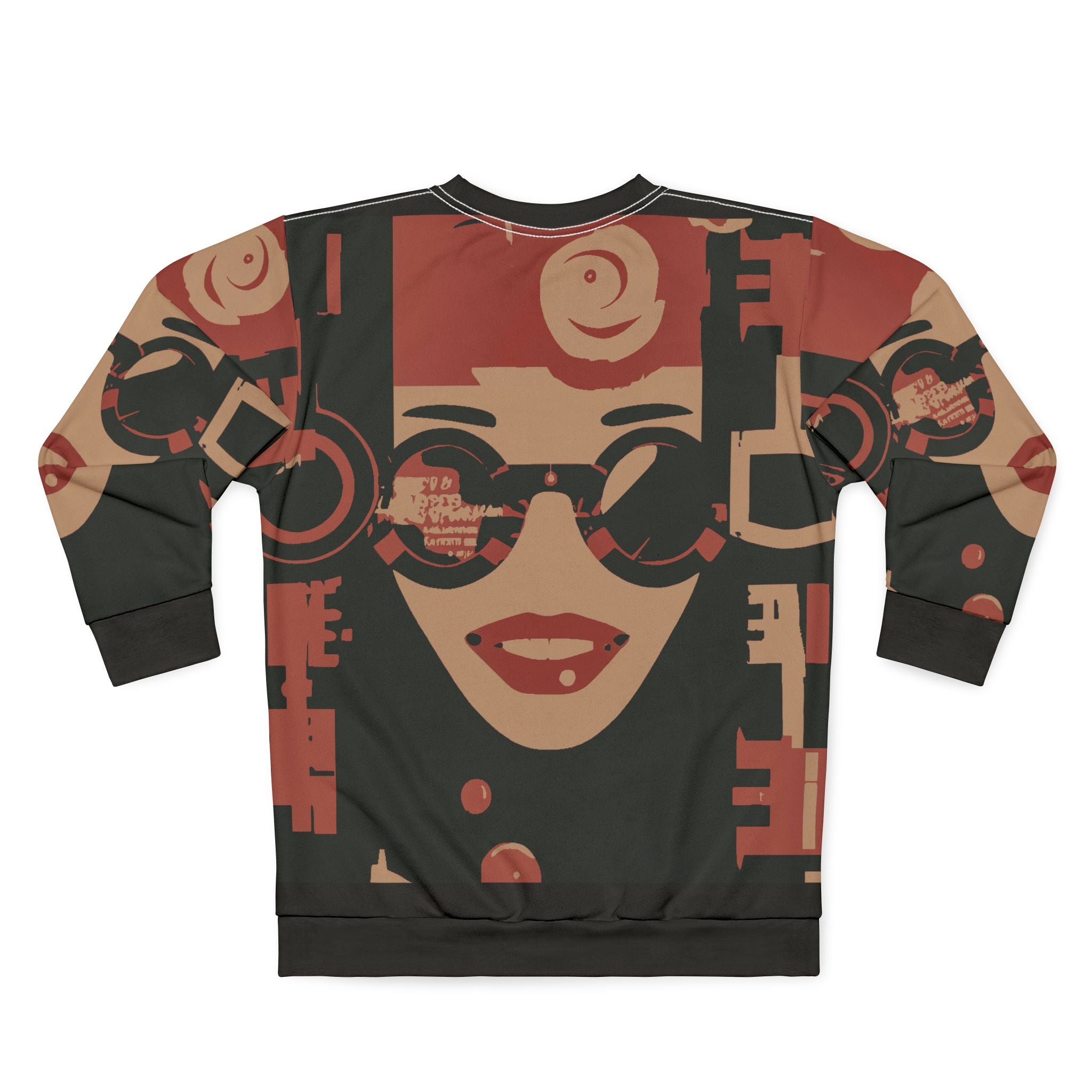 Retro Pop Art Face Sweatshirt – Vintage Graphic All-Over Print