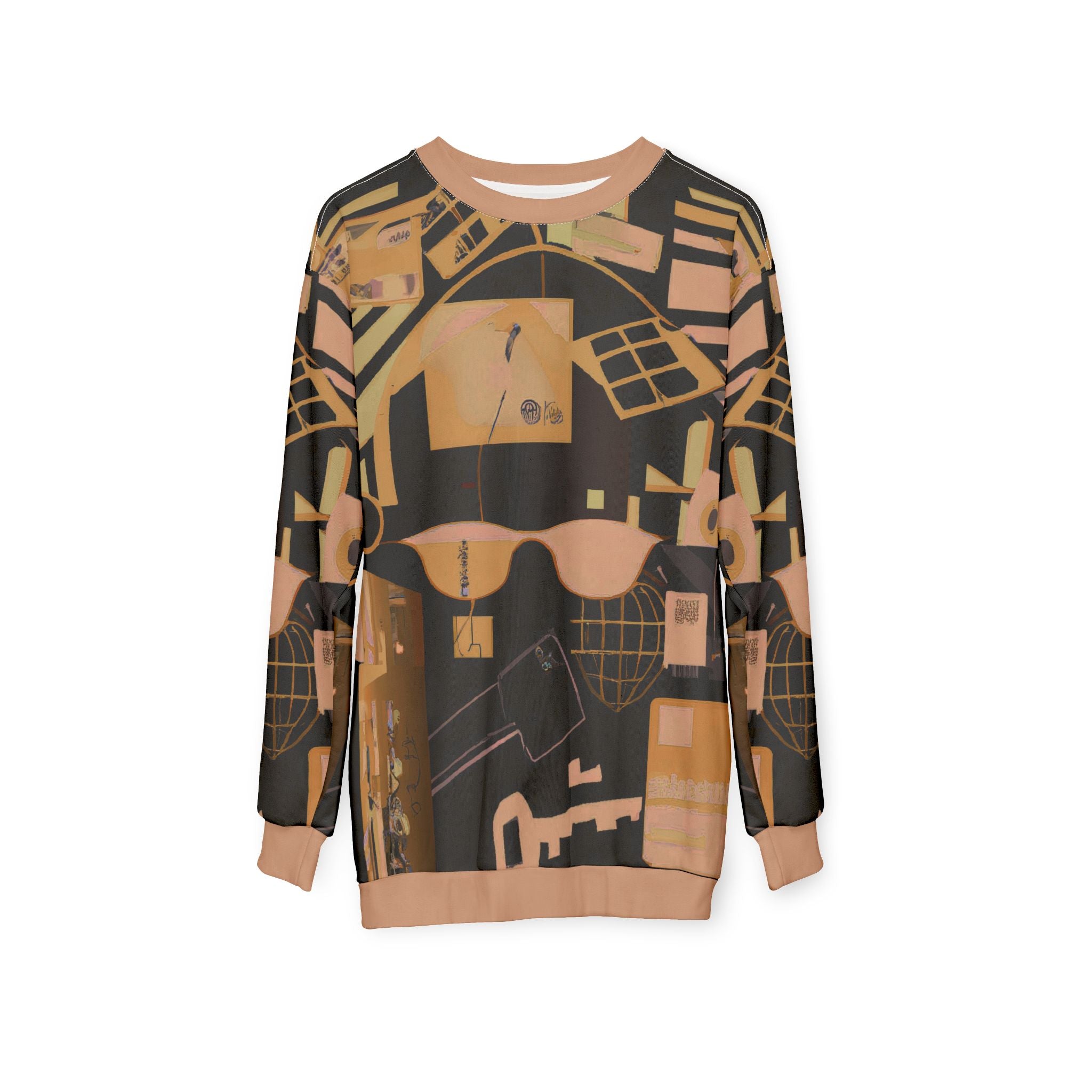 Abstract Retro Tech Graphic Sweatshirt
