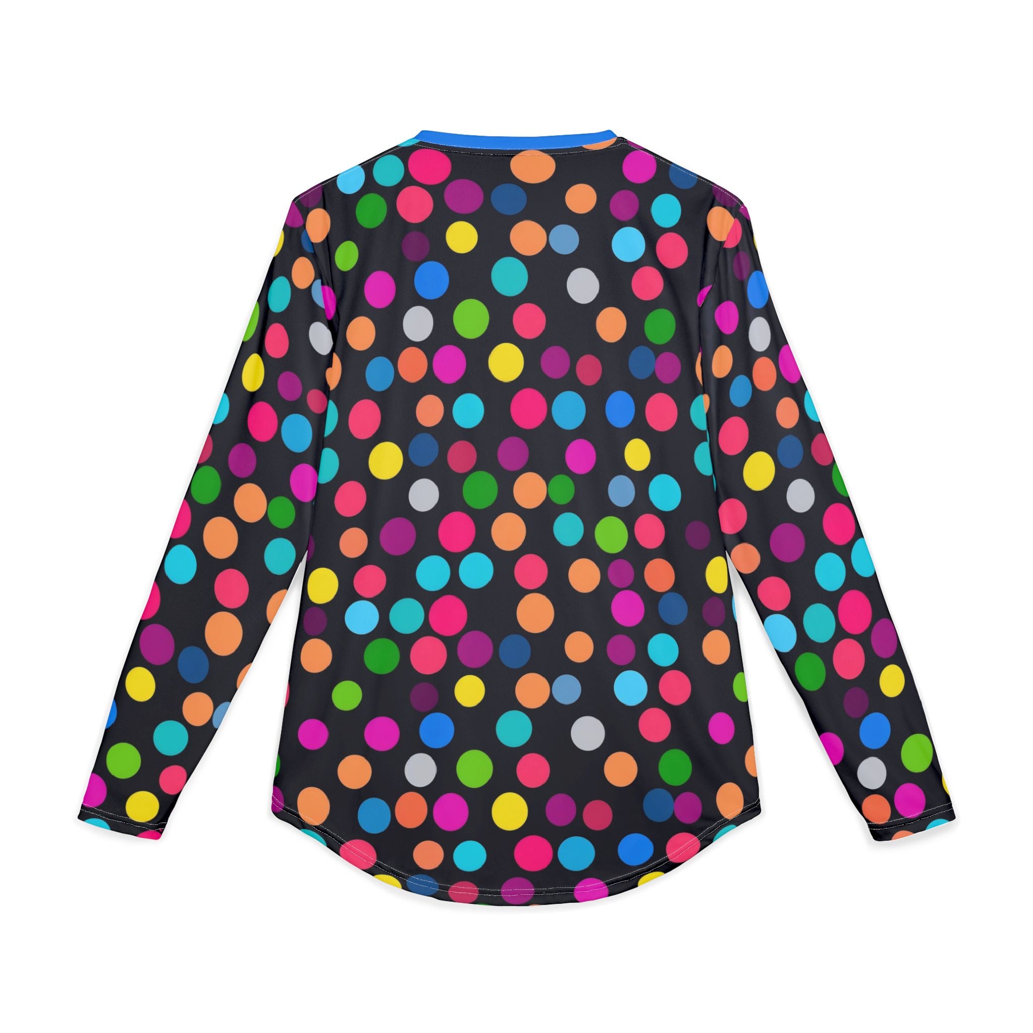 Men's UV Long Sleeve Shirt — "UPF 50+"Bright Neon Polka Dot All-Over Print