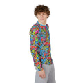 Men's UV Long Sleeve Shirt "UPF 50+"  — Vibrant Neon Graffiti All-Over Print