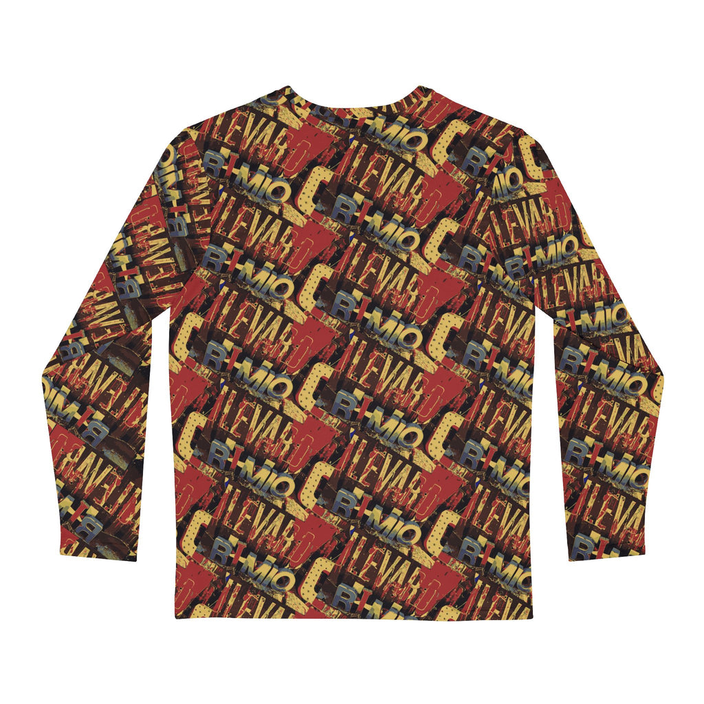 Long Sleeve Shirt — Retro Graffiti 'Levántate' All-Over Print
