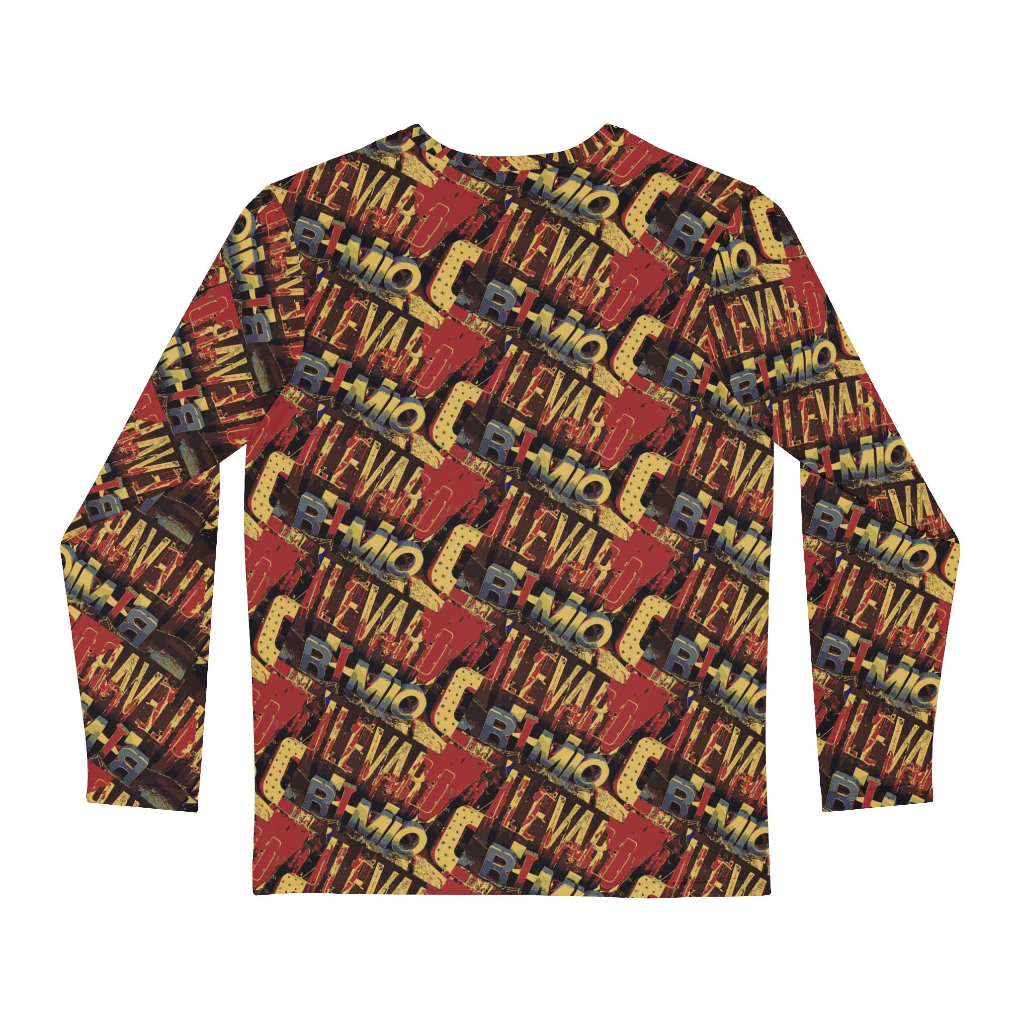 Long Sleeve Shirt — Retro Graffiti 'Levántate' All-Over Print