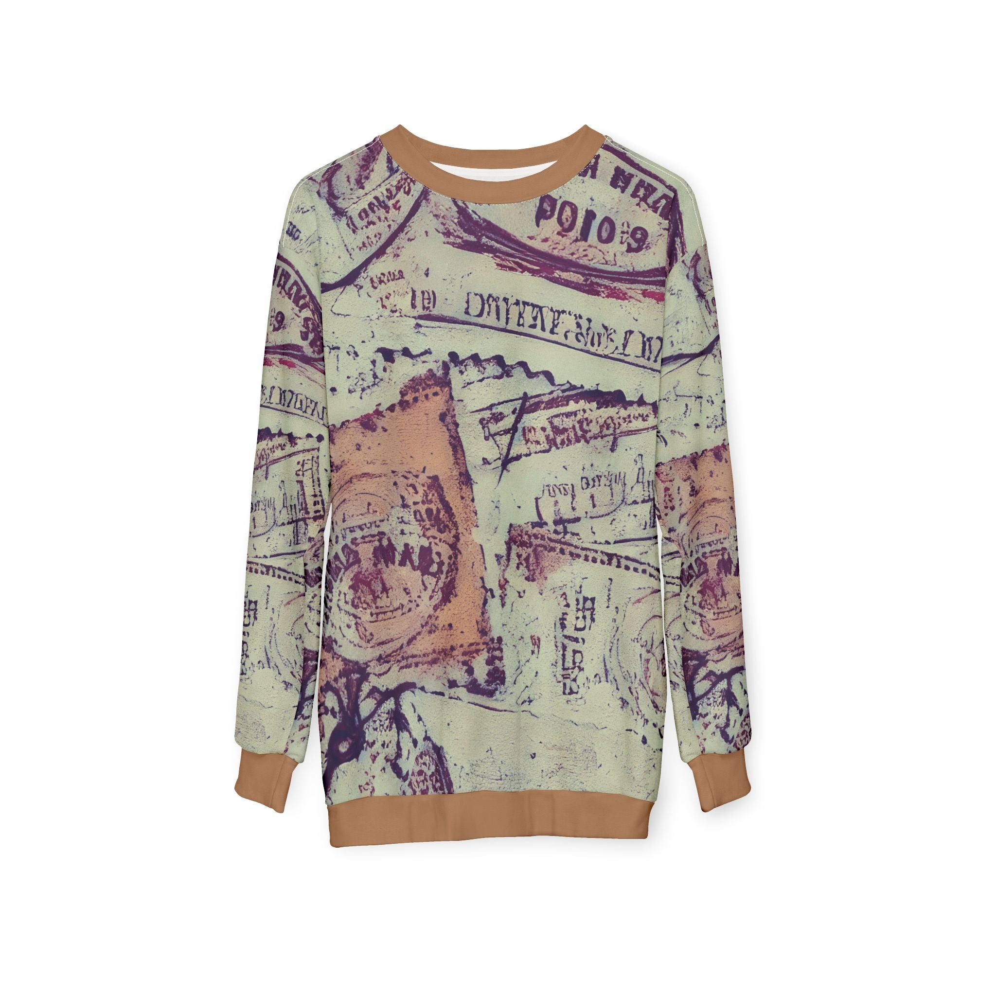 Passport Stamp Pattern Sweatshirt