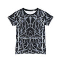 Women's Short Sleeve Shirt — Abstract Geometric Black & Gray All-Over Print