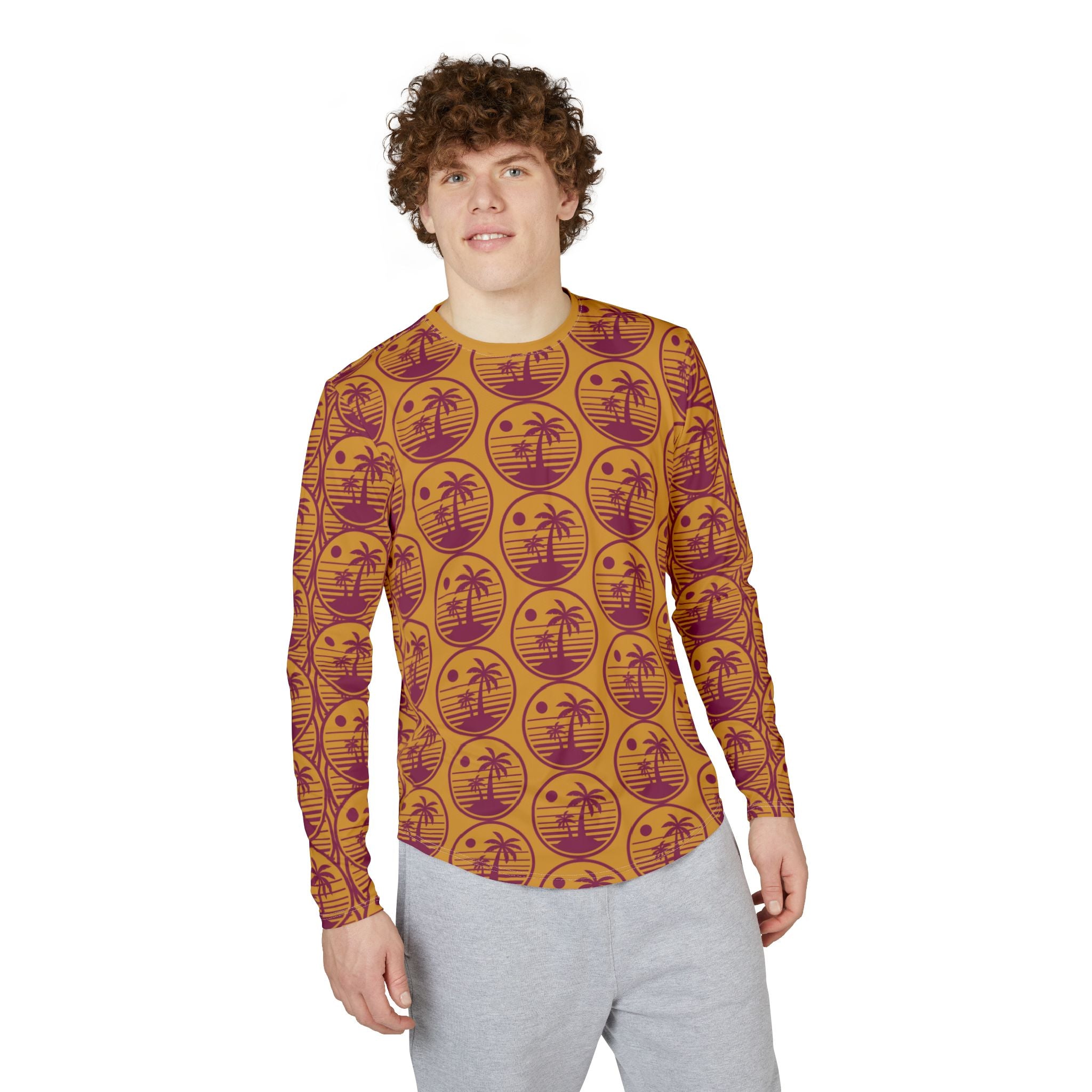 UV Protective Shirt UPF 50+ — Retro Sunset Palm Pattern