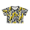 Abstract Yellow & Black Crop Tee — Graphic Urban Streetwear