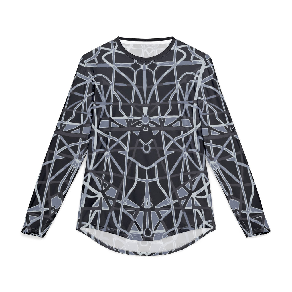 Men's Long Sleeve UV shirt "UPF 50+"  — Geometric Monochrome All-Over Print