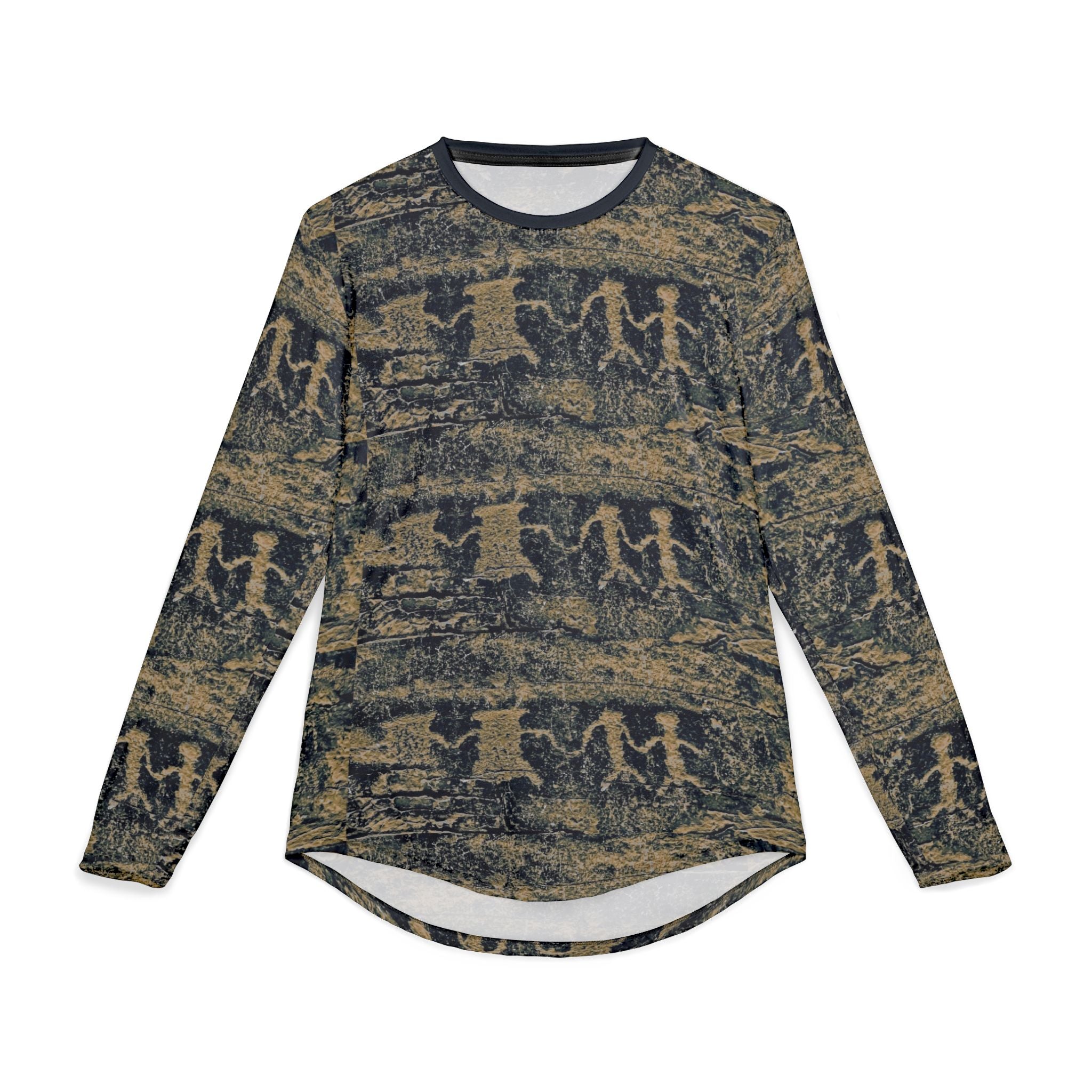 Men's Long Sleeve UV Shirt –  "UPF 50+" Desert Petroglyph Print