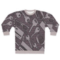 Keys & Glasses Pattern Sweatshirt — All-Over Print Casual Pullover