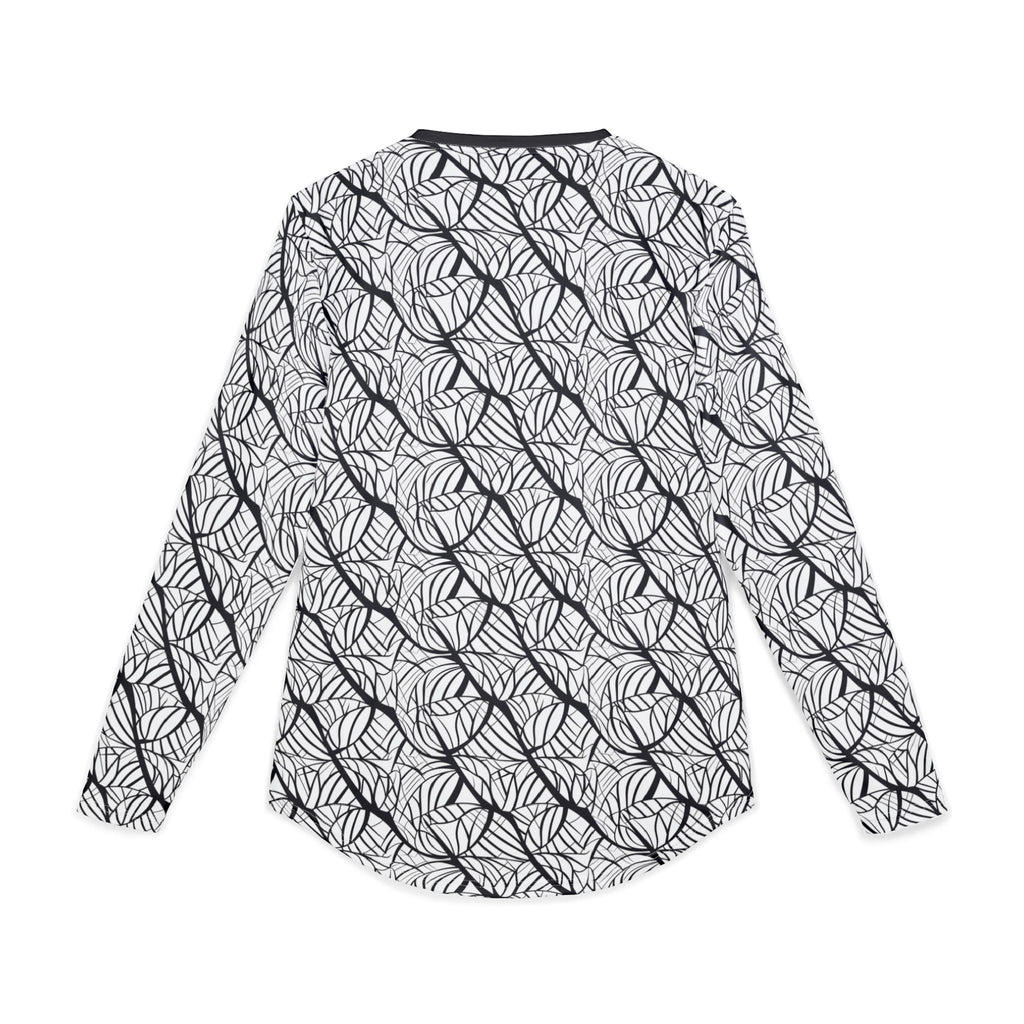 Men's UV Protection Long Sleeve Shirt — "UPF 50+"Monochrome Leaf Pattern Sun Shirt