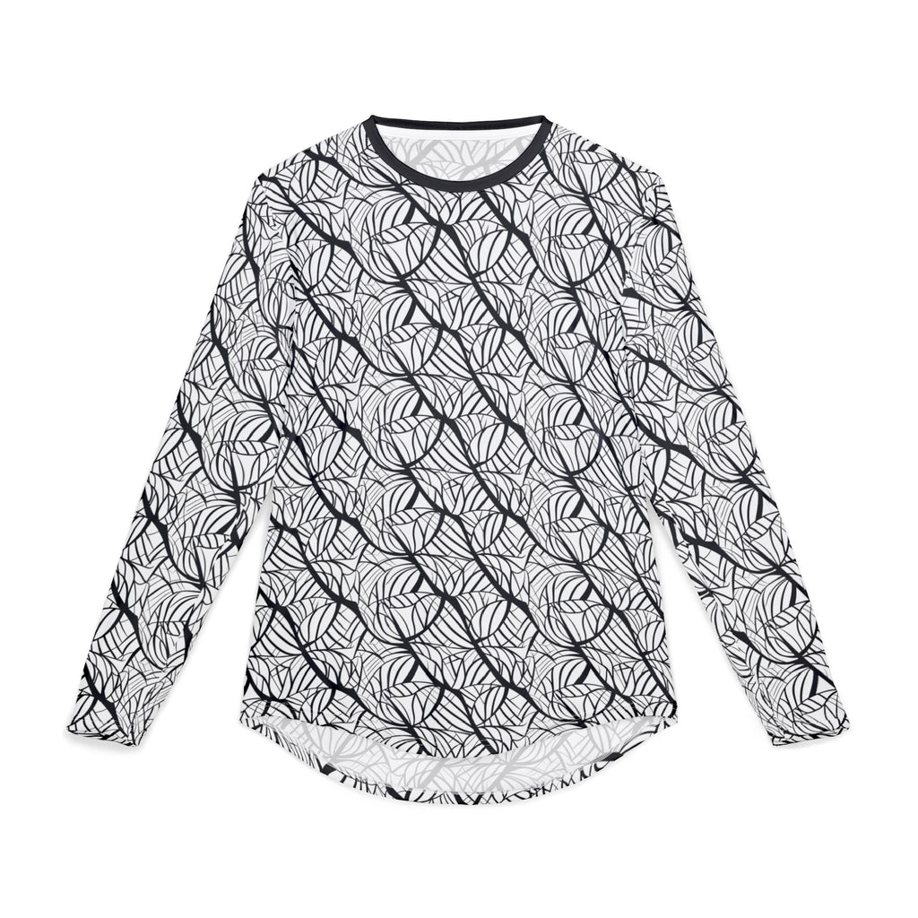 Men's UV Protection Long Sleeve Shirt — "UPF 50+"Monochrome Leaf Pattern Sun Shirt