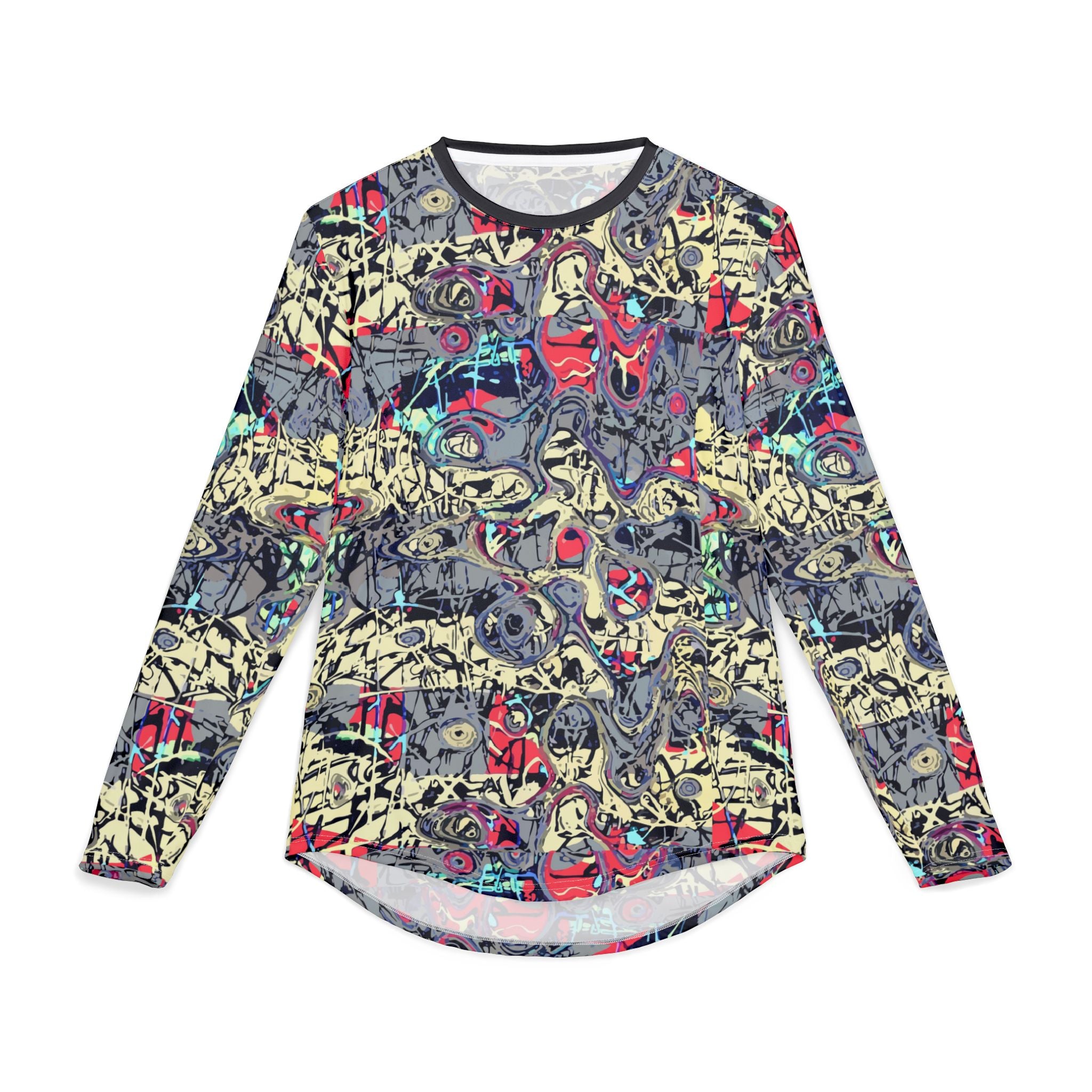Men's Long Sleeve UV Shirt — "UPF 50+" Abstract Graffiti All-Over Print