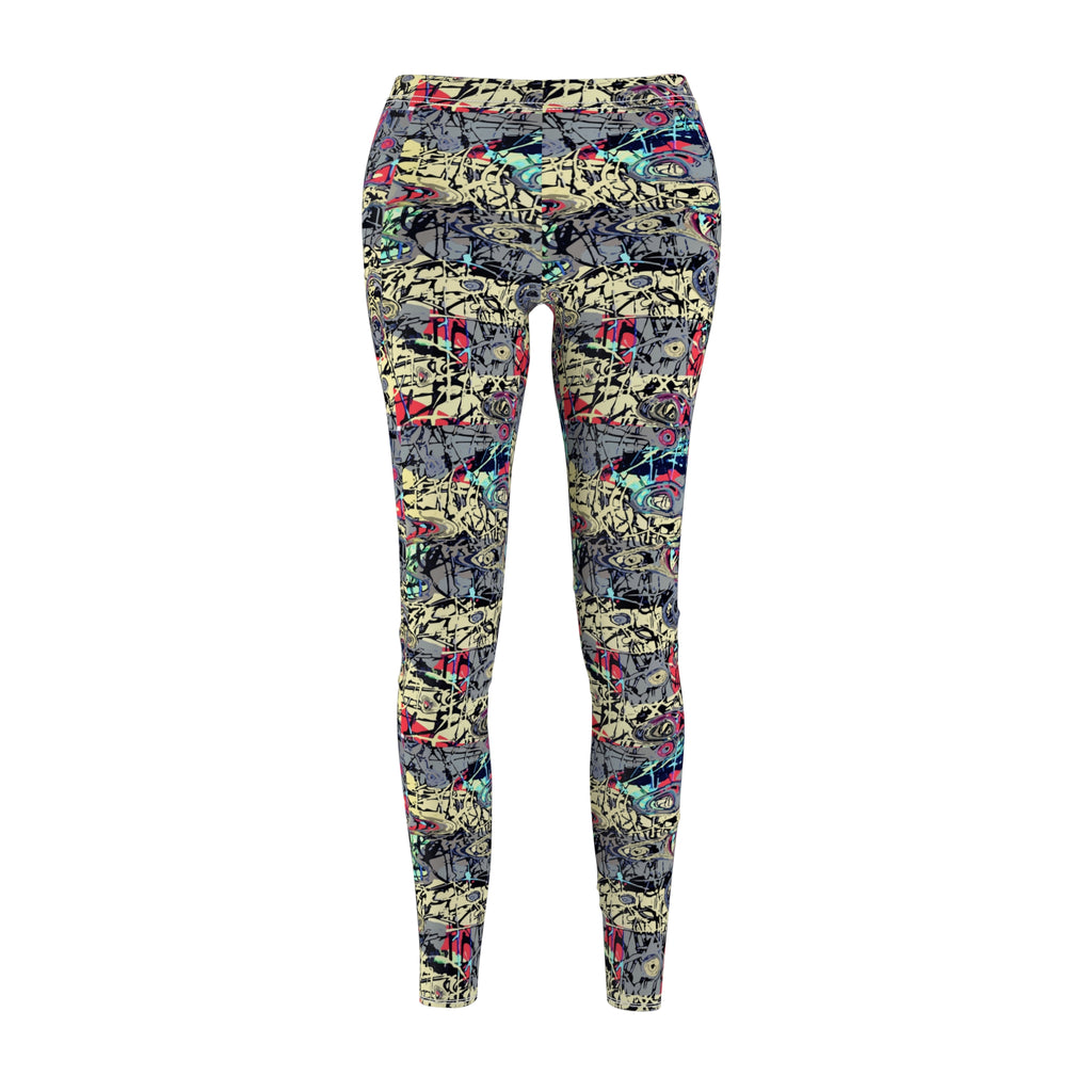 Leggings femme imprimé graffiti abstrait - motif intégral coloré