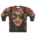Retro Pop Art Face Sweatshirt – Vintage Graphic All-Over Print